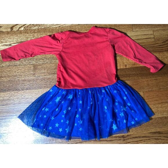 Wonder Woman Toddler Tutu Dress Star Skirt Glittery Logo Long Sleeve 2T? Read - Picture 2 of 5